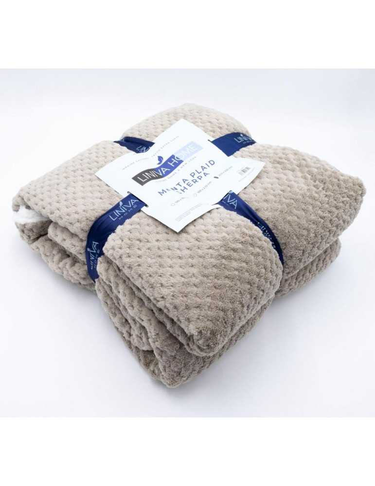 Manta Plaid Sherpa Castanho 130x160