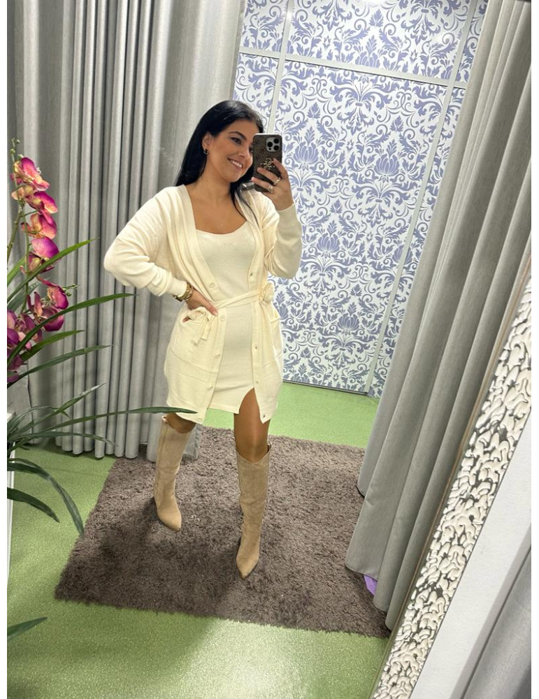 conjunto vestido e casaco