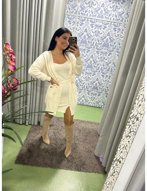 conjunto vestido e casaco