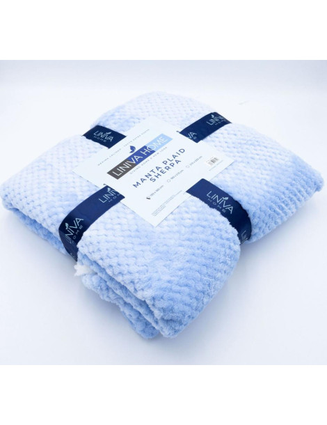 Manta Plaid Sherpa Azul 130x160