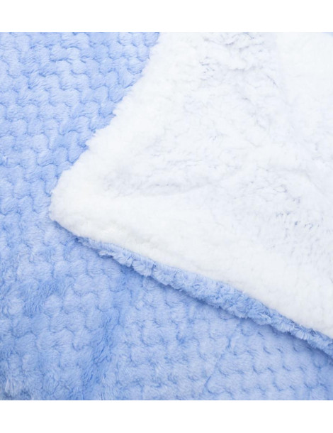 Manta Plaid Sherpa Azul 130x160